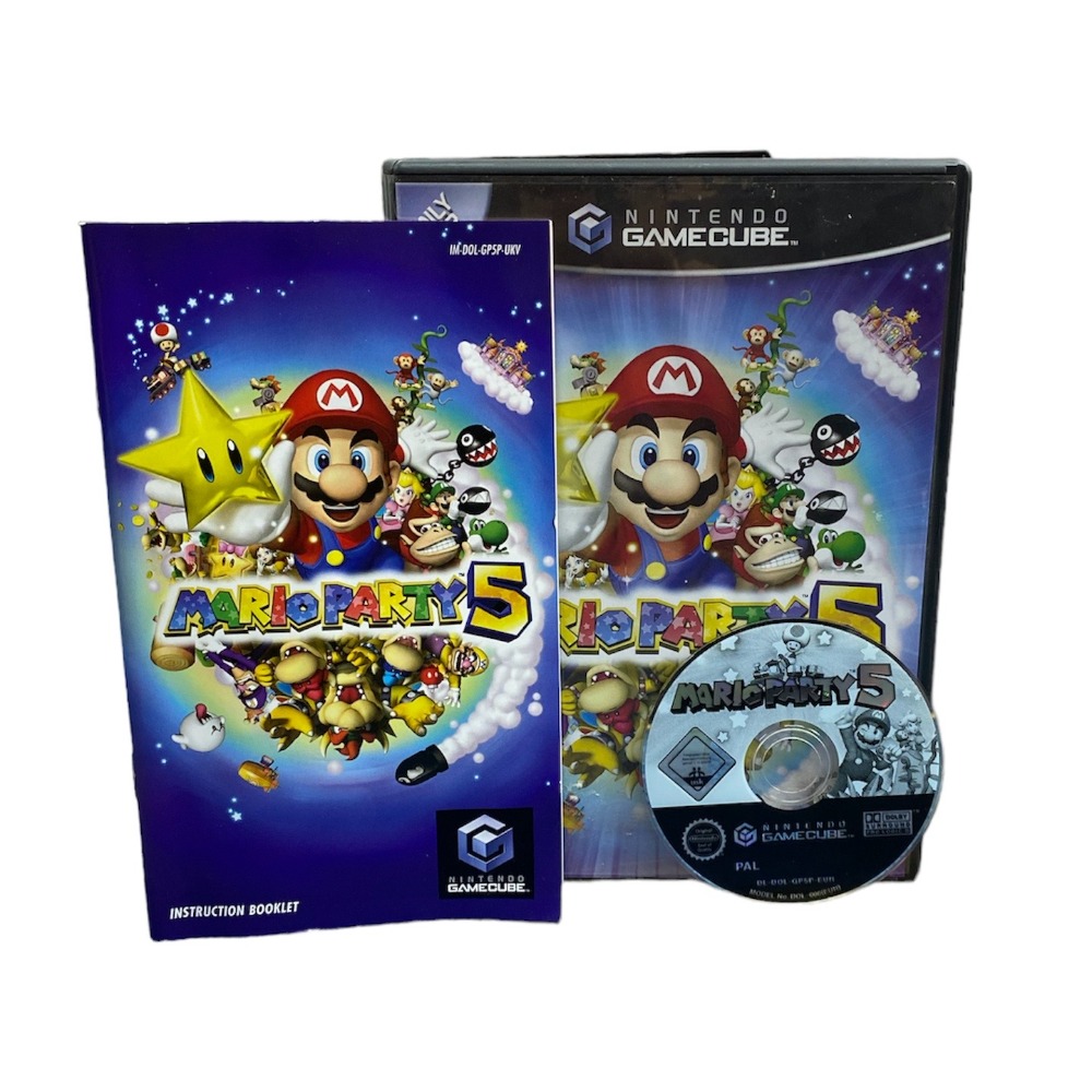 Jeu Mario Party 5 GameCube – Version PAL Française – Complet (boîtier + Notice) – Très Bon état